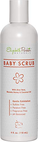 Product Cover Cradle Cap Baby Scrub - Gentle Body & Scalp Exfoliator - Moisturizing Exfoliating Scrub for Babies Kids & Adults with Sensitive Skin - Soothes Eczema Psoriasis & Dermatitis - with Manuka Honey (4 oz)
