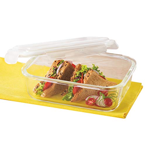 Product Cover Borosil Klip & Store Rectangular Containers with Lid, 1520ml