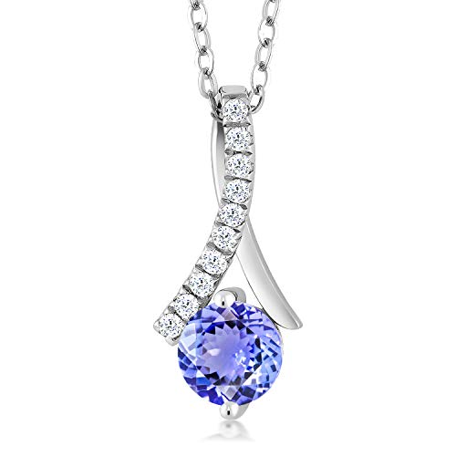Product Cover Gem Stone King Sterling Silver Tanzanite Women's Pendant Necklace (1.05 cttw, With 18 Inch Silver Chain)
