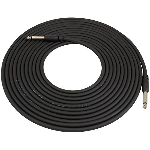 Product Cover GLS Audio 20 Foot Guitar Instrument Cable Slim-Grip Series - 1/4 Inch TS to 1/4 Inch TS Black Rubber Molded Patch Cable - 20 Feet Pro Cord - Single