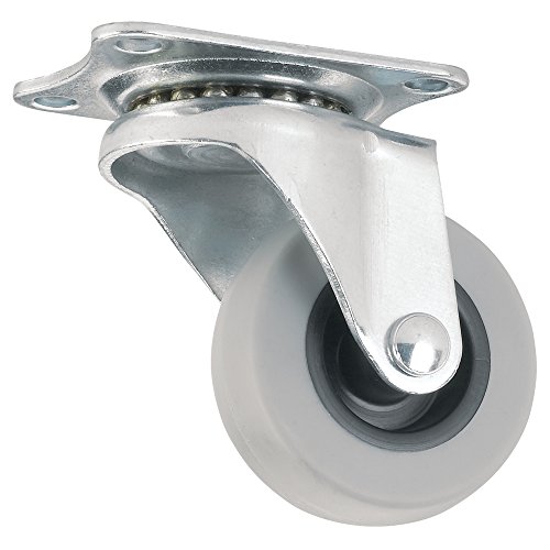 Product Cover TPR Rubber Caster Wheel with Swiveling Top Plate  - 2-Inch -  90 lb. Load Capacity  -  Non-Marking for Use in Hospitals, Food Service, & Other Institutional Applications