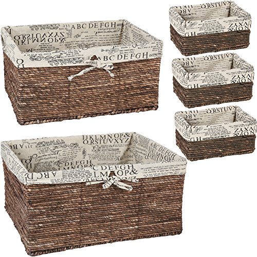 Product Cover Juvale Wicker Basket - 5 Pack Storage Baskets for Shelves with Woven Liner