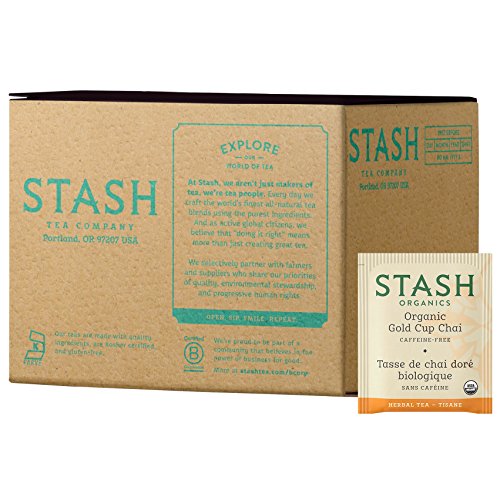 Product Cover Stash Tea Organic Gold Cup Chai Herbal Tea with Turmeric 100 Count Tea Bags in Foil (Packaging May Vary) Individual Herbal Tea Bags for Use in Teapots Mugs or Cups, Brew Hot Tea or Iced Tea