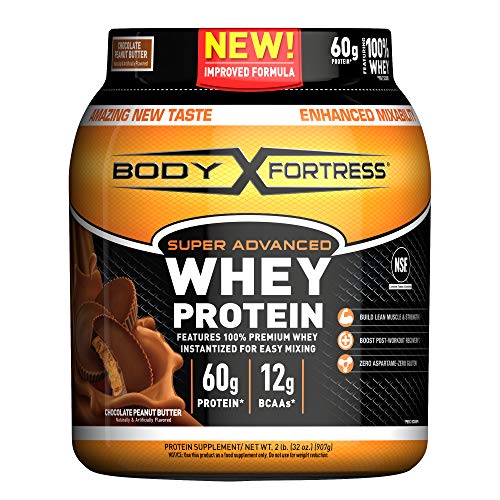 Product Cover Body Fortress Super Advanced Whey Protein Powder, Gluten Free, Chocolate Peanut Butter, 2 Pound (Packaging May Vary)