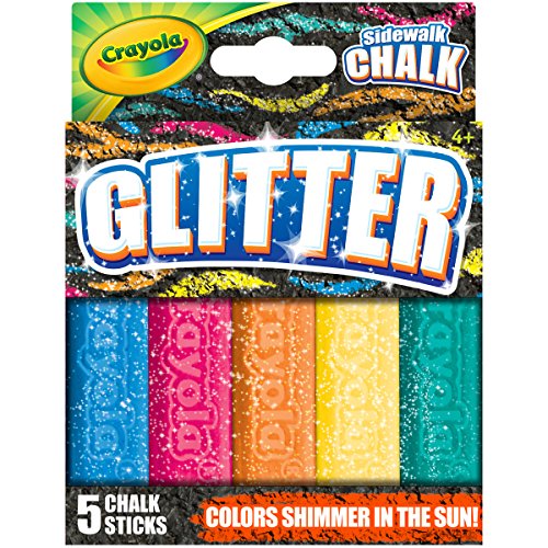 Product Cover Crayola Outdoor Chalk, Glitter Sidewalk Chalk, Summer Toys, 5 Count