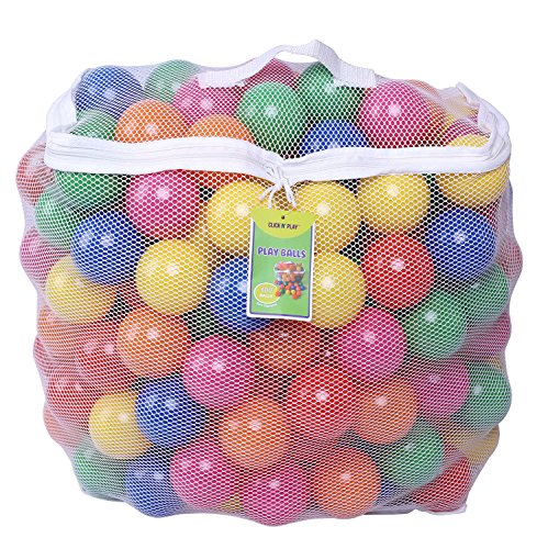 Product Cover Click N' Play Pack of 100 Phthalate Free BPA Free Crush Proof Plastic Ball, Pit Balls - 6 Bright Colors in Reusable and Durable Storage Mesh Bag with Zipper