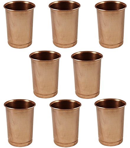 Product Cover SKAVIJ Pure Copper Water Tumblers Handmade Plain Drinking Cups (Pack of 8, 11 Ounce)
