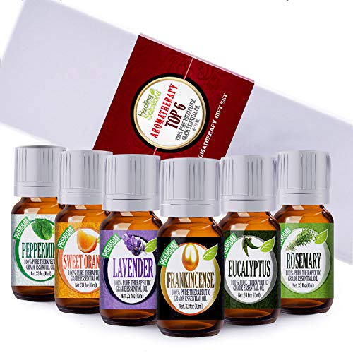 Product Cover Aromatherapy Top 6-100% Pure Therapeutic Grade Basic Sampler Essential Oil Gift Set- 6/10 ml Kit