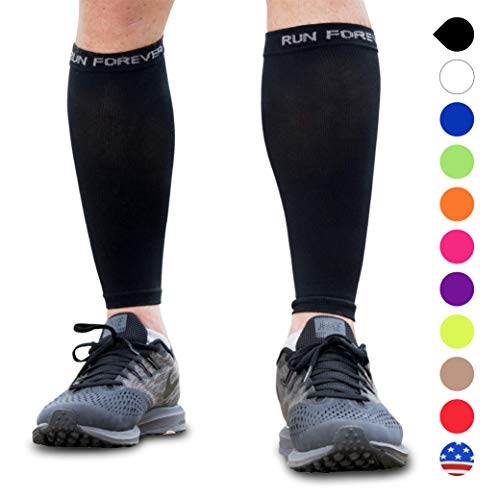 Product Cover Calf Compression Sleeves - Leg Compression Socks for Runners, Shin Splint, Varicose Vein & Calf Pain Relief - Calf Guard Great for Running, Cycling, Maternity, Travel, Nurses (Black,Medium)