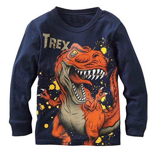 Product Cover Babytree Baby Boys T-Shirts Jurassic Dinosaur Tyrannosaurus Rex Tee Tops Blue