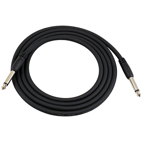 Product Cover GLS Audio 6 Foot Guitar Instrument Cable Slim-Grip Series - 1/4 Inch TS to 1/4 Inch TS Black Rubber Molded Patch Cable - 6 Feet Pro Cord - Single