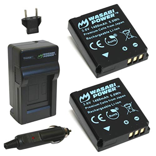Product Cover Wasabi Power Battery (2-Pack) and Charger for Kodak LB-080 and Kodak PIXPRO SP1, SP360