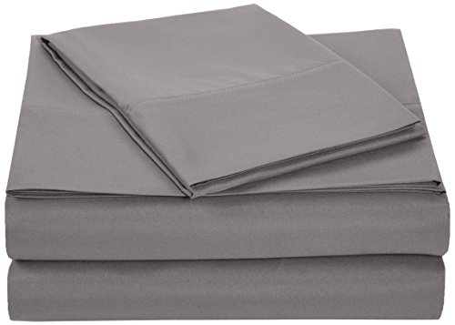 Product Cover AmazonBasics Light-Weight Microfiber Sheet Set - Twin XL, Dark Grey