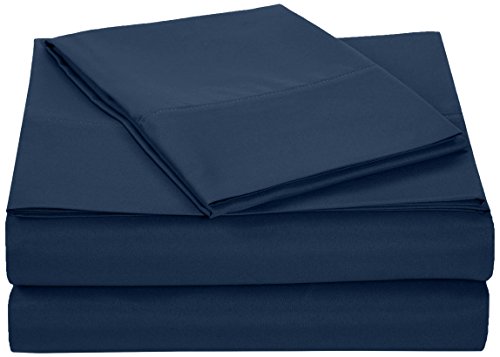Product Cover AmazonBasics Light-Weight Microfiber Sheet Set - Twin XL, Navy Blue