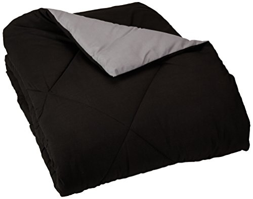 Product Cover AmazonBasics Reversible Microfiber Comforter Blanket - Twin or Twin XL, Black
