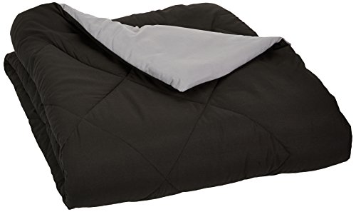 Product Cover AmazonBasics Reversible Microfiber Comforter Blanket - Full or Queen, Black