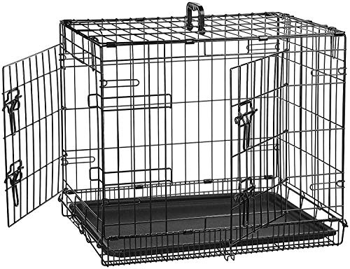 Product Cover AmazonBasics Double-Door Folding Metal Dog Crate Cage - 24 x 18 x 20 Inches