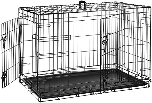 Product Cover AmazonBasics Double-Door Folding Metal Dog Crate Cage - 36 x 23 x 25 Inches