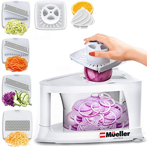 Product Cover Mueller Spiral-Ultra Multi-Blade Spiralizer, 8 into 1 Spiral Slicer, Heavy Duty Salad Utensil, Vegetable Pasta Maker and Mandoline Slicer for Low Carb/Paleo/Gluten-Free Meals