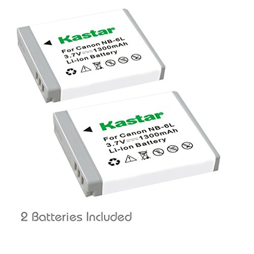 Product Cover Kastar NB-6L Battery (2-Pack) for Canon PowerShot D10, D20, ELPH 500 HS, S90, S95, S120, SD770, SD980, SD1200, SD1300, SD3500, SD4000, SX170, SX240, SX260, SX270, SX280, SX500, SX510, SX600, SX701 HS