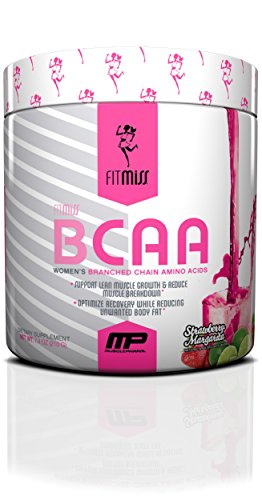 Product Cover FitMiss Women's BCAA Powder, 6 Grams of BCAA Amino Acids, Post-Workout Recovery Drink for Muscle Recovery and Muscle Toning, Strawberry Margarita, No Sugar or Calories, 30 Servings