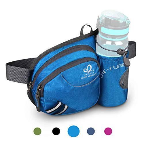 Product Cover WATERFLY Hiking Waist Bag Fanny Pack with Water Bottle Holder for Men Women Running & Dog Walking Can Hold iPhone8 Plus Screen Size 6.5inch