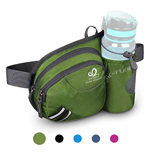 Product Cover WATERFLY Hiking Waist Bag Fanny Pack with Water Bottle Holder for Men Women Running & Dog Walking Can Hold iPhone8 Plus Screen Size 6.5inch