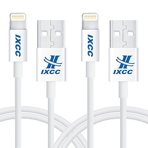 Product Cover iXCC Lightning Cable 3ft, iPhone Charger, for iPhone X, 8, 8 Plus, 7, 7 Plus, 6s, 6s Plus, 6, 6 Plus, SE 5s 5c 5, iPad Air 2 Pro, iPad Mini 2 3 4, iPad 4th Gen [Apple MFi Certified](2Pack White)