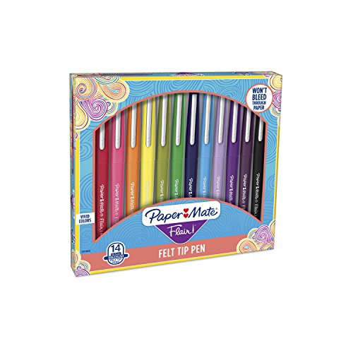 Product Cover Paper Mate Flair Felt Tip Pens, Medium Point (0.7mm), Assorted Colors, 14 Count