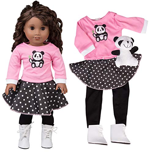 Product Cover Panda Poodle Skirt Outfit for American Girl & 18