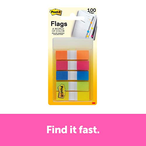 Product Cover Post-it Flags, Rio de Janeiro Collection, Stays Put Until You Decide to Remove it.47 in. Wide, 100/On-the-Go Dispenser, (683-RIO2)