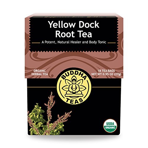 Product Cover Organic Yellow Dock Root Tea - 18 Bleach-Free Tea Bags - Caffeine-Free Tea, Powerful Detoxifier That Supports a Healthy Gastrointestinal System, Good Source of Vitamins, Kosher