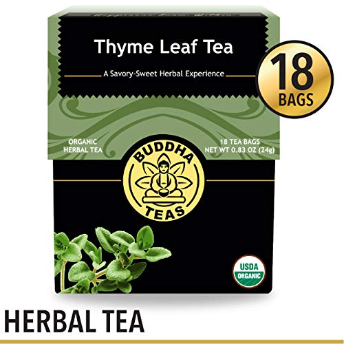 Product Cover Organic Thyme Leaf Tea, 18 Bleach-Free Tea Bags - Caffeine Free, Antifungal Tea with Antibacterial Properties, Can Be Used to Aid Digestion, No GMOs