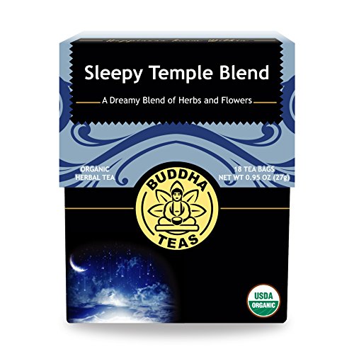 Product Cover Organic Sleepy Temple Blend, 18 Bleach-Free Tea Bags - Organic Caffeine-Free Tea is a Great Source of Vitamins, Minerals, and Antioxidants, Supports Healthy Sleep, No GMOs