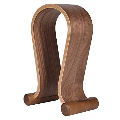 Product Cover SAMDI Wood Headphone Stand, Headest Hanger Holder Mount Omega Walnut Finish for All Headphone Sizes