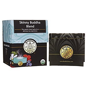 Product Cover Organic Skinny Buddha Blend Tea - 18 Bleach-Free Tea Bags - Energizing Tea with Caffeine, Invigorating and Stimulating, Helps Eliminate Toxins, Kosher, GMO-Free