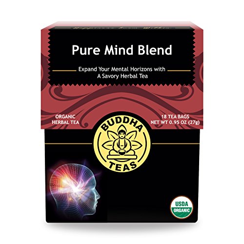 Product Cover Organic Pure Mind Blend Tea - Kosher, Caffeine-Free, GMO-Free - 18 Bleach-Free Tea Bags