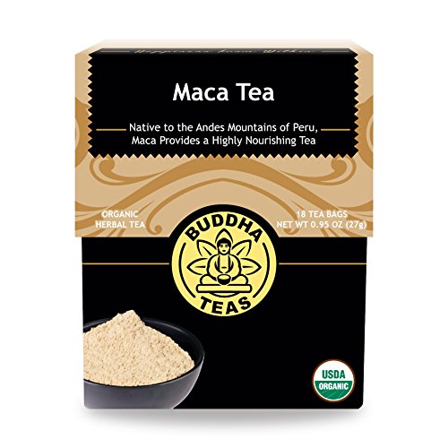 Product Cover Organic Maca Tea - 18 Bleach-Free Tea Bags - No GMOs, Caffeine-Free, Contains Amino Acids, Natural Source of Vitamins & Minerals, Boosts Energy