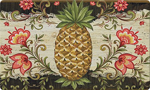 Product Cover Toland Home Garden Pineapple and Scrolls 18 x 30 Inch Decorative Floor Mat Classic Fruit Design Flower Pattern Doormat