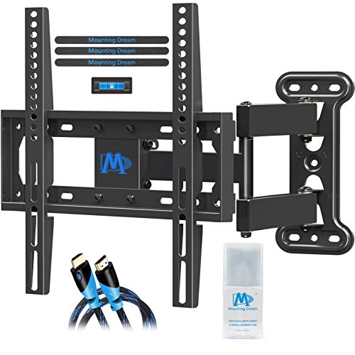 Product Cover Mounting Dream Full Motion TV Mount for 26-55 Inches TVs, TV Bracket Kit Includes Screen Cleaning Gel & HDMI Cables, TV Wall Mount Bracket up to VESA 400x400mm and 60lbs loading, MD2377-KT