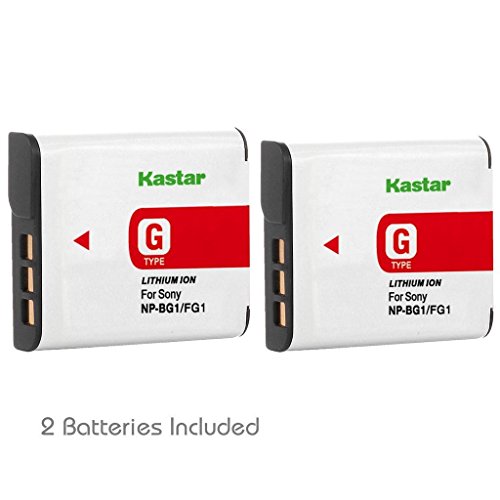 Product Cover Kastar Battery (2-Pack) for Sony NP-BG1, NP-FG1, NP-FG1, BC-CSG, BC-CSGE work with Sony Cyber-shot DSC-H3 DSC-H7 DSC-H9 DSC-H10 DSC-H20 DSC-H50 DSC-H55 DSC-H70 DSC-H90 DSC-HX5V DSC-HX7V DSC-HX9V DSC-HX10V DSC-HX20V DSC-HX30V DSC-N1 DSC-N2 D