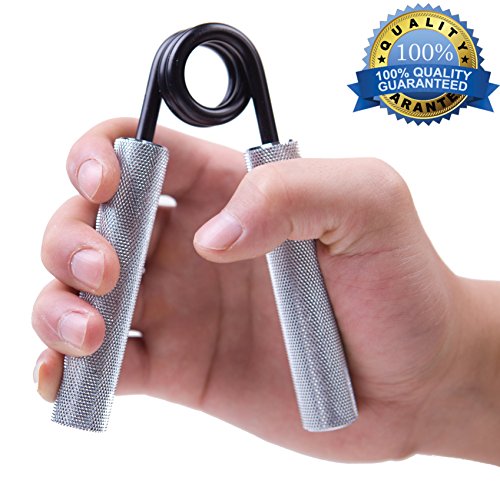 Product Cover xFitness Metal Hand Gripper The Best Grip, Forearm & Finger Exerciser | Singer Gripper in 5 Colors, Resistance Level from 50 lbs. to 350 lbs. with Redefined Ergonomic Knurling (Silver, 100 LBS)