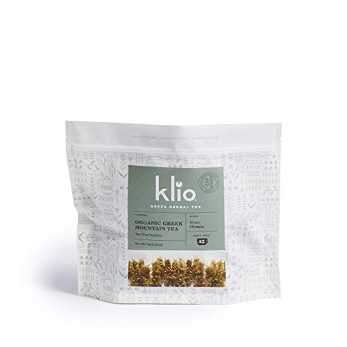 Product Cover Klio Organic Greek Mountain Tea - Mt. Olympus. High Flower Content. High Polyphenol and Antioxidant Levels - Lab Tested. Makes 25 Servings.