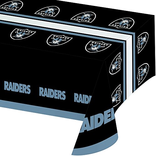 Product Cover Creative Converting Officially Licensed NFL Plastic Table Cover, 54x102, Oakland Raiders