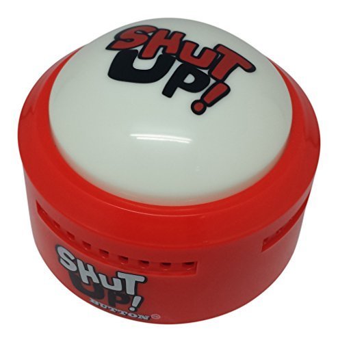 Product Cover Shut Up Button - Talking Button Features Hilarious Shut Up Sayings - Talking Novelty Gift with Funny Sound Clips
