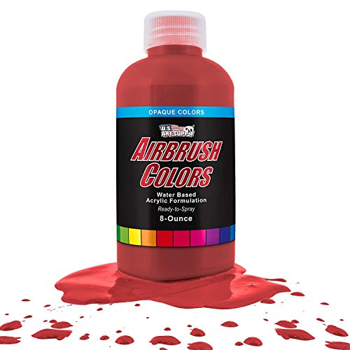 Product Cover US Art Supply Bright Red Opaque Acrylic Airbrush Paint 8 oz.