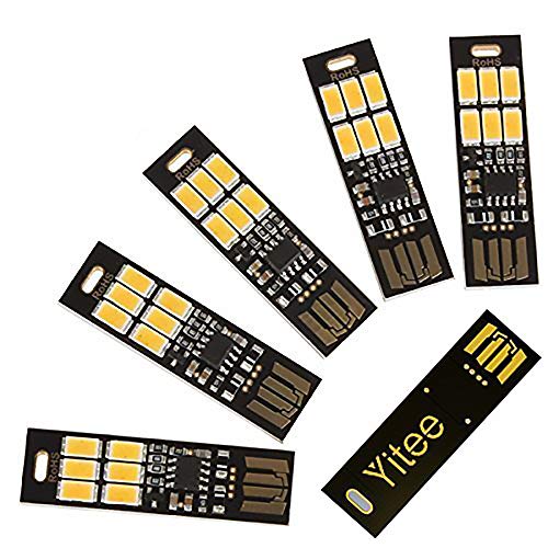 Product Cover Yitee USB Light Keychain Super Bright SMD LED Mini USB Port Light Ultra-Thin Portable Night Light (6-LED Touch Dimmer Switch(5pcs))