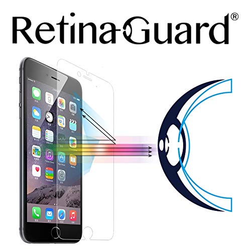 Product Cover RetinaGuard iPhone 6, 6S Anti Blue Light Tempered Glass Screen Protector (Transparent), SGS and Intertek Tested, Blocks Excessive Harmful Blue Light, Reduce Eye Fatigue and Eye Strain