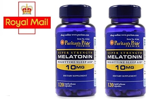 Product Cover Puritan's Pride Super Strength Rapid Release Capsules, Melatonin, 10 mg (480 Count)