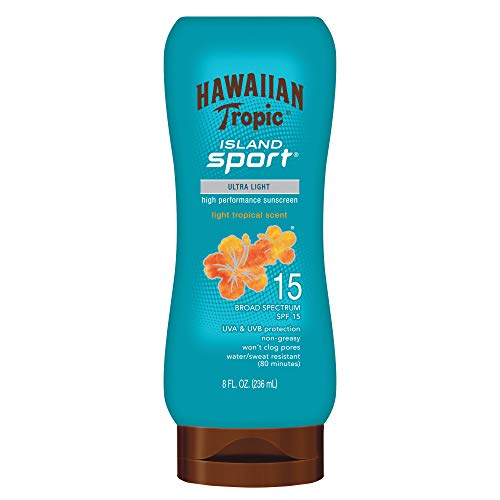 Product Cover Hawaiian Tropic Island Sport Sunscreen Lotion, Ultra Light, High Performance Protection, SPF 15, 8 Ounces